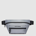 Water-Resistant Belt Bag with RFID Protection - Silver/Black