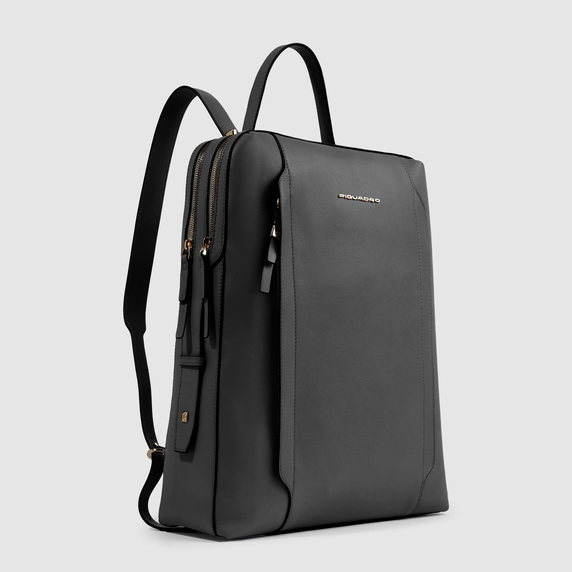 Women's Leather Laptop Backpack 15.6-inch, 18.5 L - black