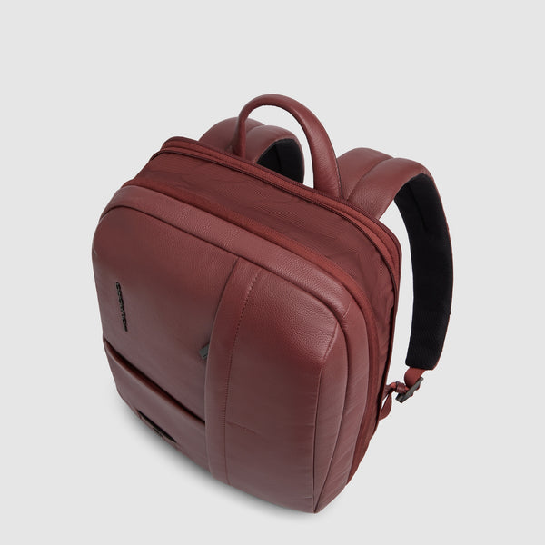 Expandable 14-inch Laptop Backpack in Leather - Leather brown - photo 5