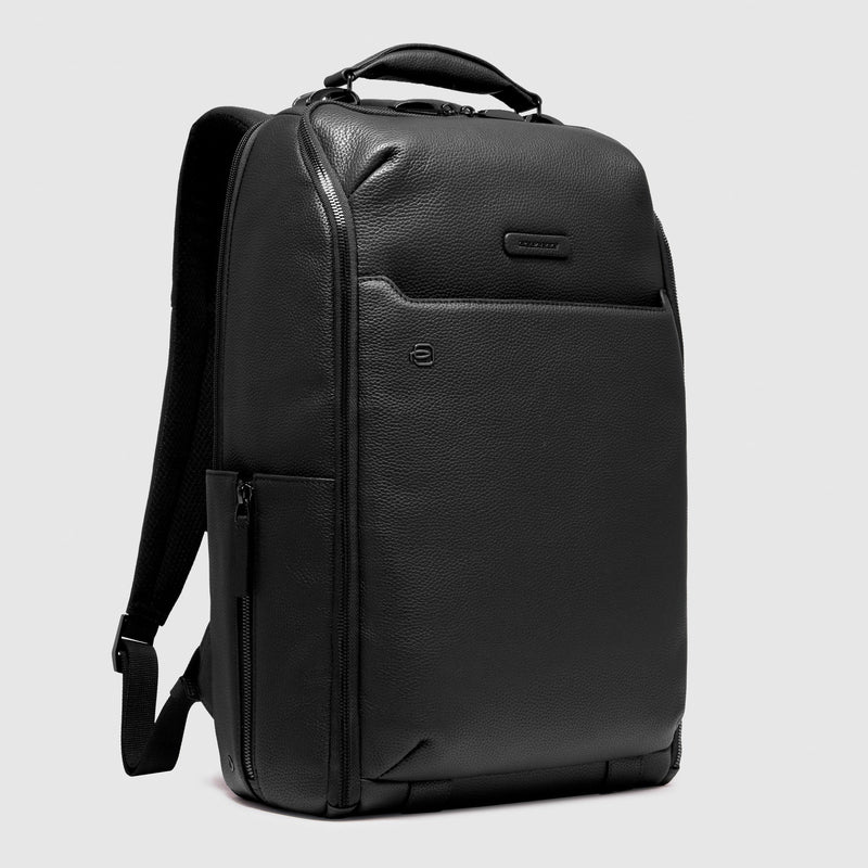 Piquadro W140 Sac à dos 14″ cuir de vache grainé vert foncé Piquadro W140 Sac à dos 14″ cuir de vache grainé vert foncé