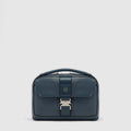 Men's Leather Crossbody Bag with Padded Phone Pocket - Blue