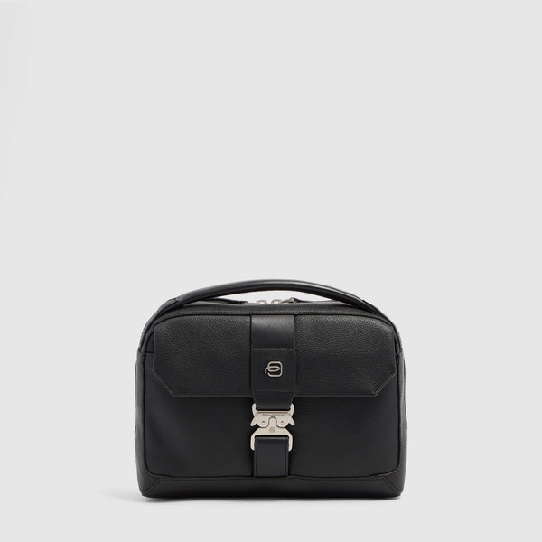 Men's Leather Crossbody Bag with Padded Phone Pocket - 1