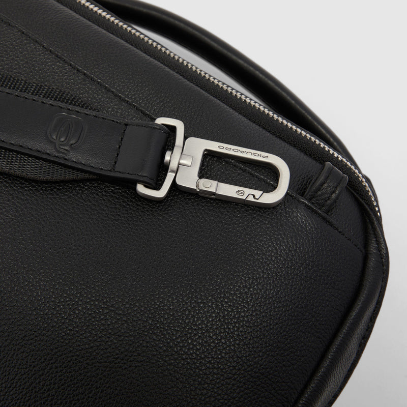 Men's Leather Crossbody Bag with Padded Phone Pocket