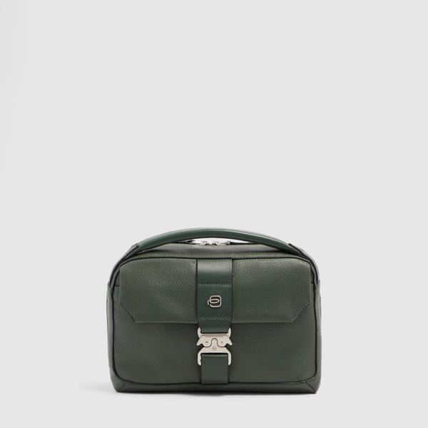Men's Leather Crossbody Bag with Padded Phone Pocket - 1