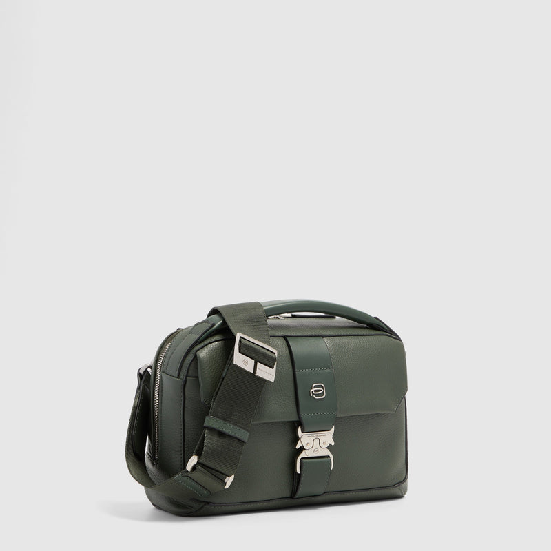 Men's Leather Crossbody Bag with Padded Phone Pocket