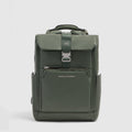 Leather 15.6" Laptop Travel Backpack with Trolley Strap - Green