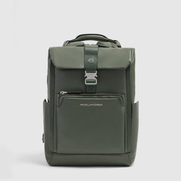 Leather 15.6" Laptop Travel Backpack with Trolley Strap - 1