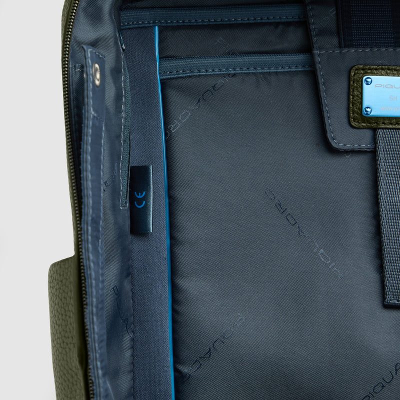 Leather 15.6" Laptop Travel Backpack with Trolley Strap