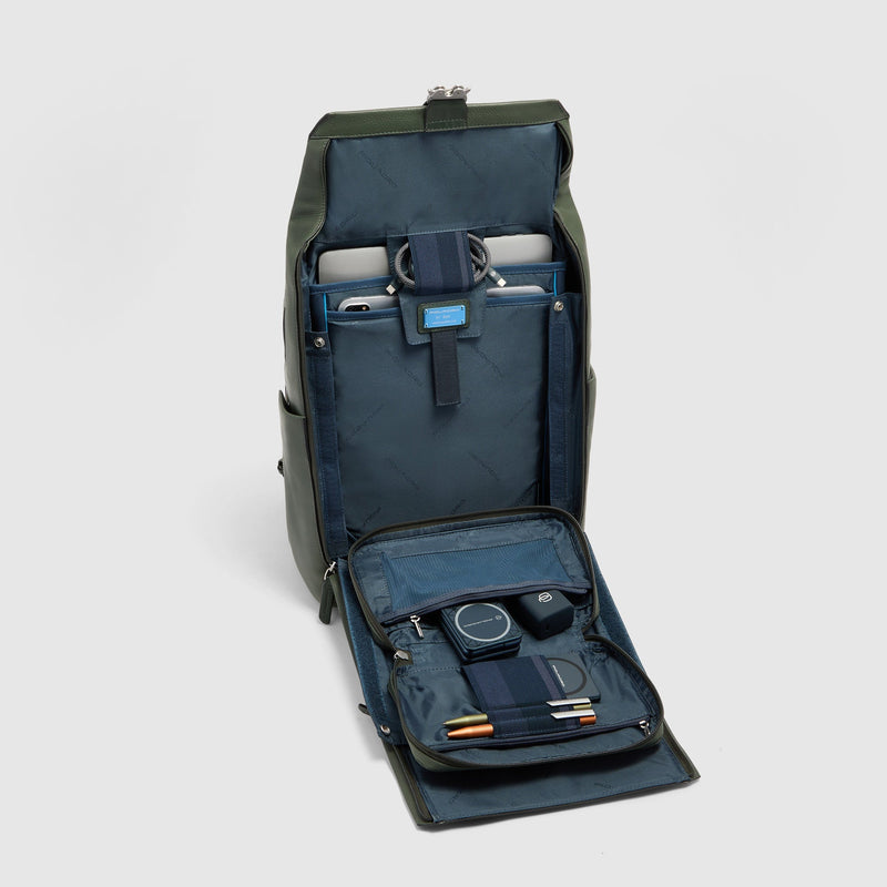 Leather Travel Backpack 18 L for 15.6-inch Laptops