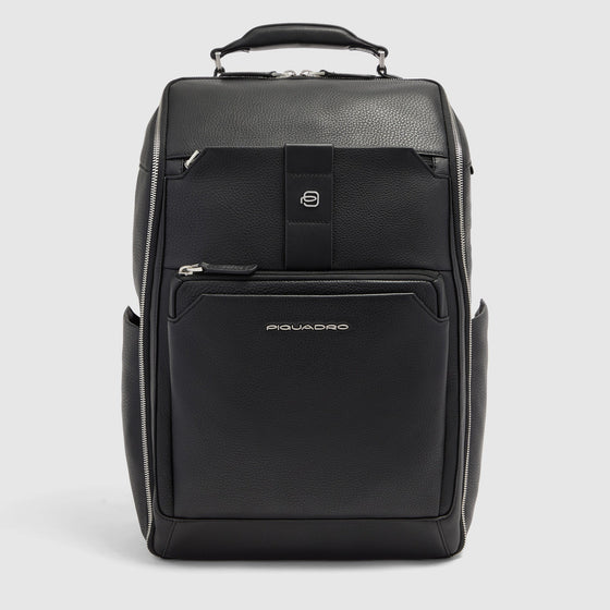 Leather Cabin Backpack with 15.6" Laptop Pocket - Black