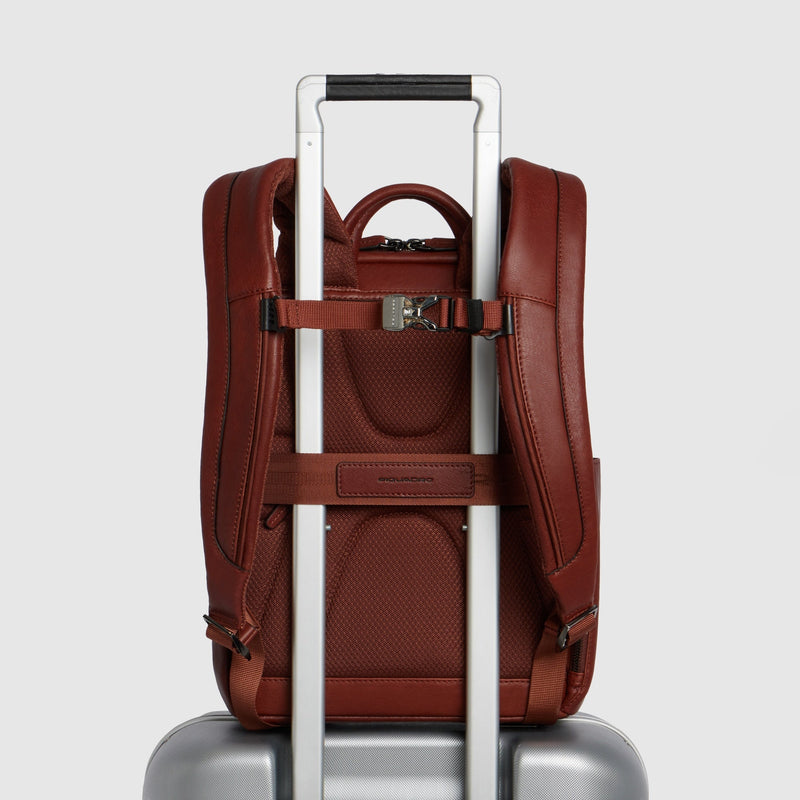 Leather Laptop Backpack 13.3" with Anti-Theft Cable