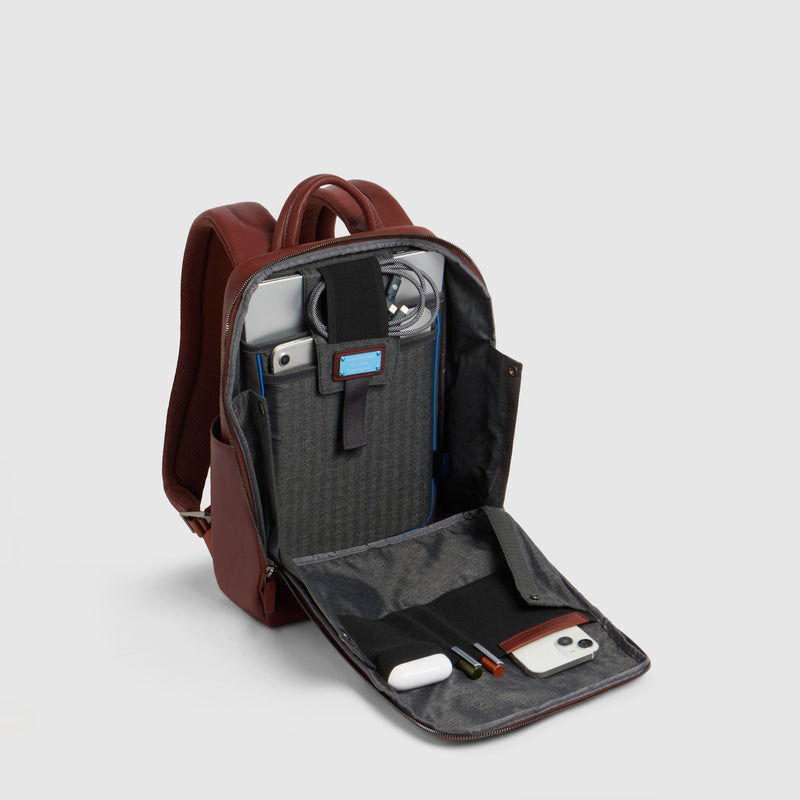 Leather Laptop Backpack 13.3" with Anti-Theft Cable
