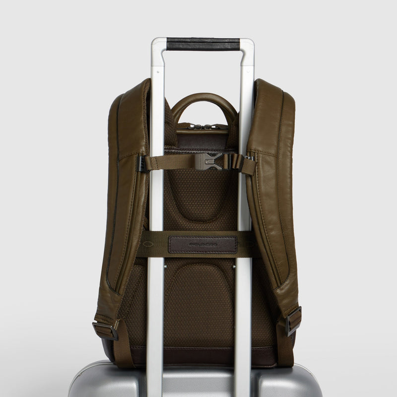 Leather Laptop Backpack 13.3" with Anti-Theft Cable