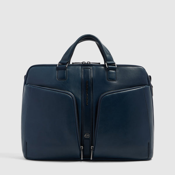 Double-Zip 15.6" Leather Laptop Bag with RFID Protection - 1
