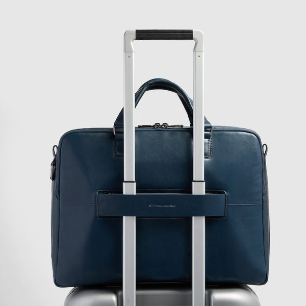 Double-Zip 15.6" Leather Laptop Bag with RFID Protection - 3
