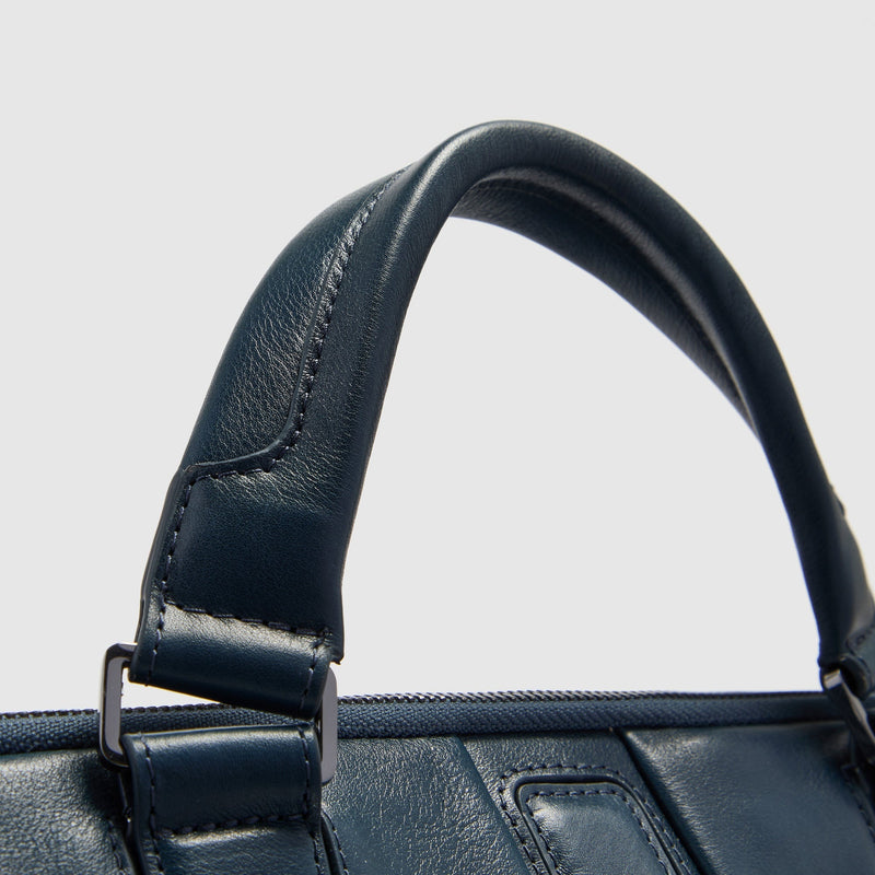 Double-Zip 15.6" Leather Laptop Bag with RFID Protection