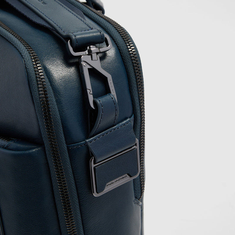 Double-Zip 15.6" Leather Laptop Bag with RFID Protection