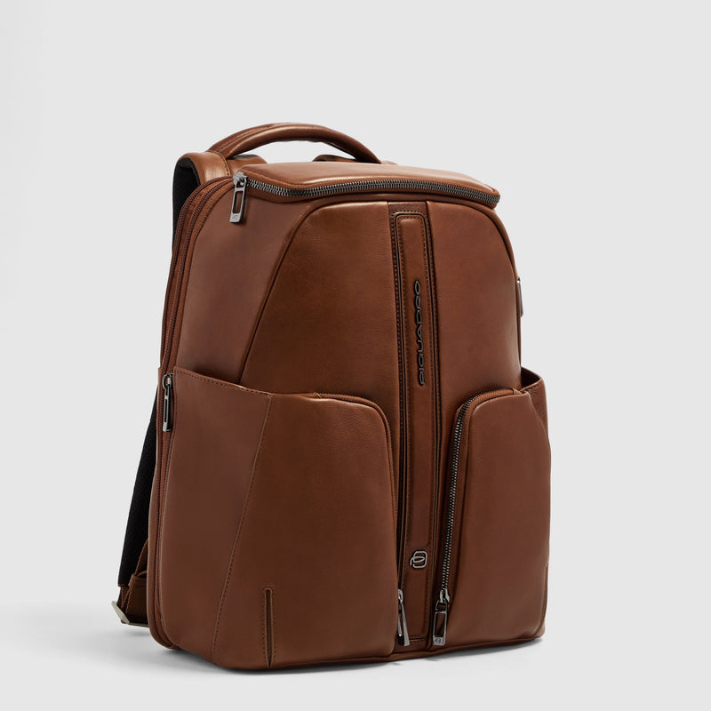 Leather 14" Laptop Backpack with Wireless Charging - 8