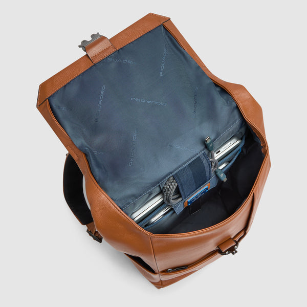 Leather Laptop Backpack 14" Russel with Flap - 4