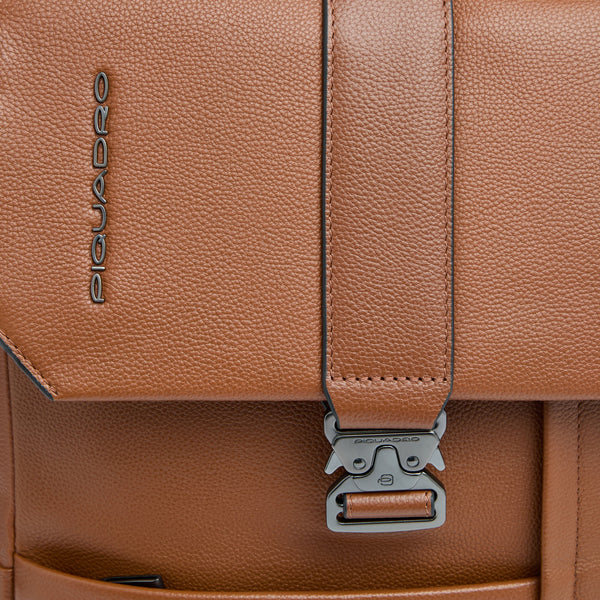Leather Laptop Backpack 14" Russel with Flap - Orange - photo 6