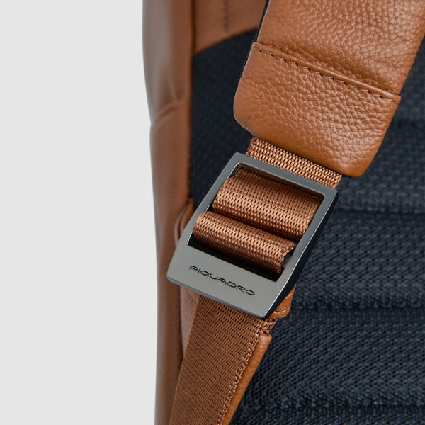 Leather Laptop Backpack 14" Russel with Flap - Orange - photo 7