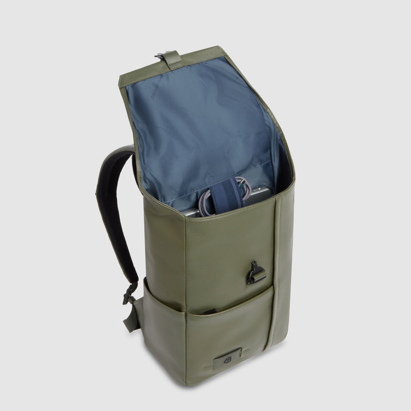 Flap Leather Laptop Backpack 14" Russel