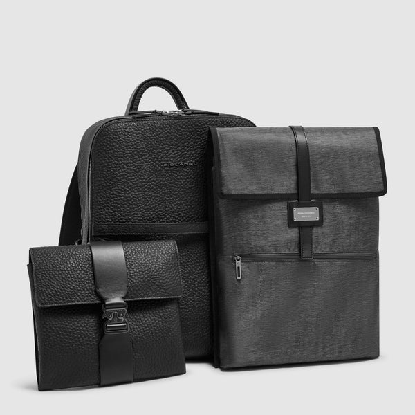 Leather Travel Backpack, Removable Laptop Sleeve - 10