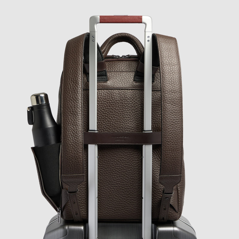 Leather Travel Backpack, Removable Laptop Sleeve