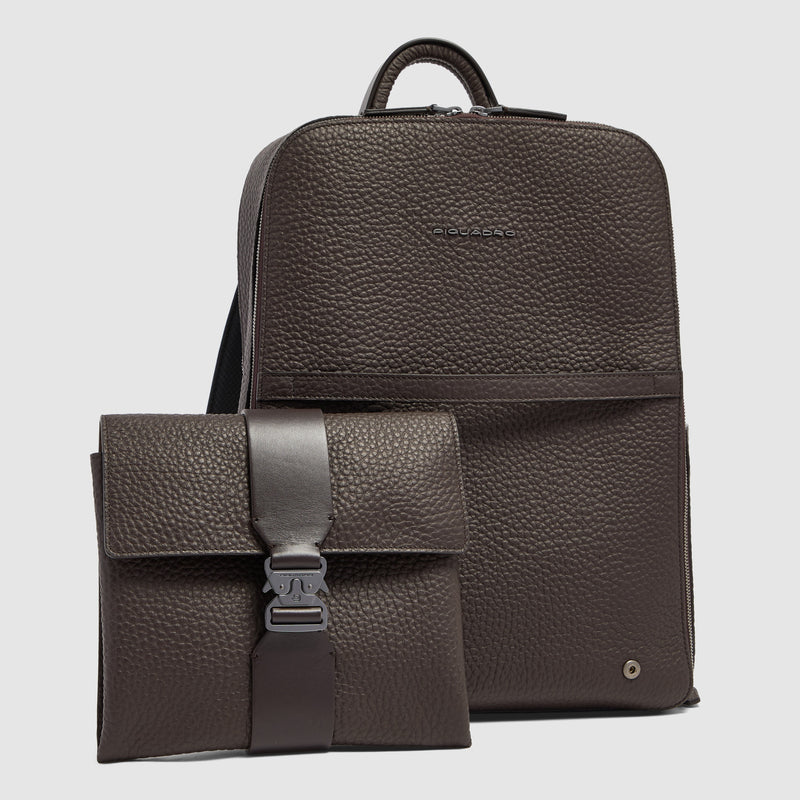 Leather Travel Backpack, Removable Laptop Sleeve