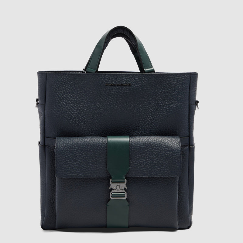 Bolso tote para portátil 15,6"  - azul/verde