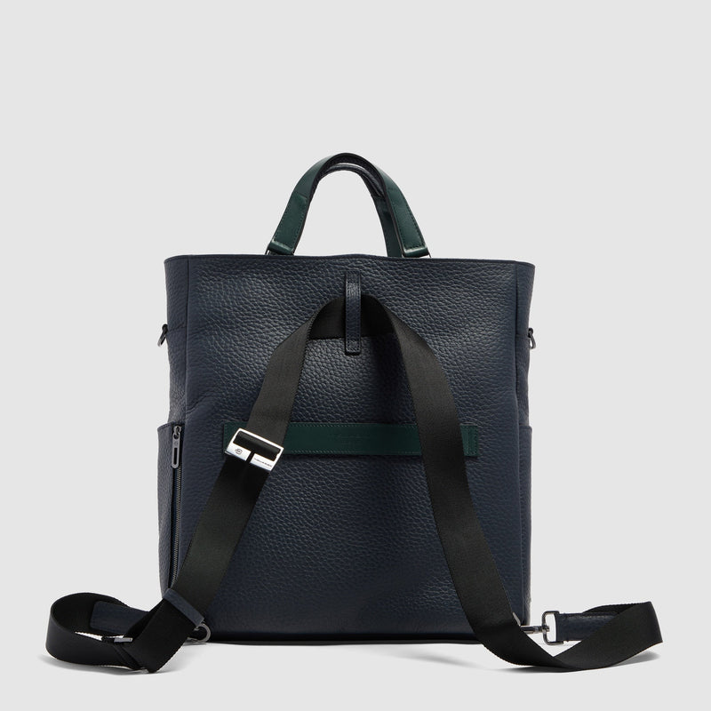 Leather Tote Backpack with Removable Laptop Sleeve