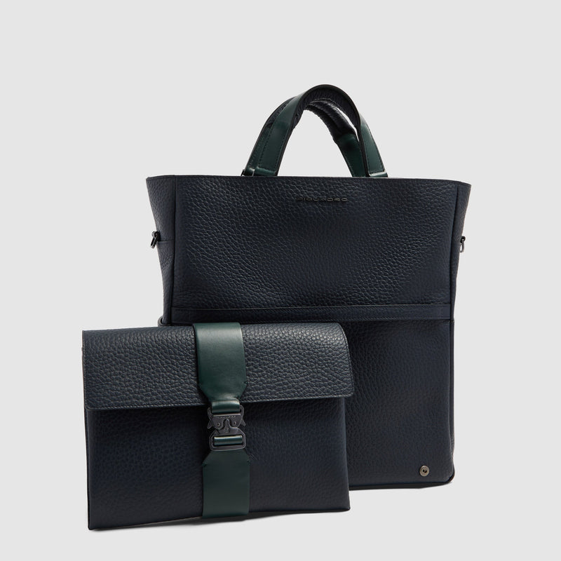 Leather Tote Backpack with Removable Laptop Sleeve