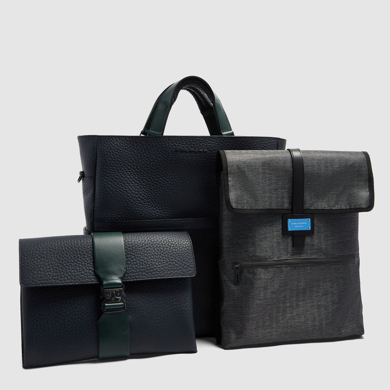 Leather Tote Backpack with Removable Laptop Sleeve