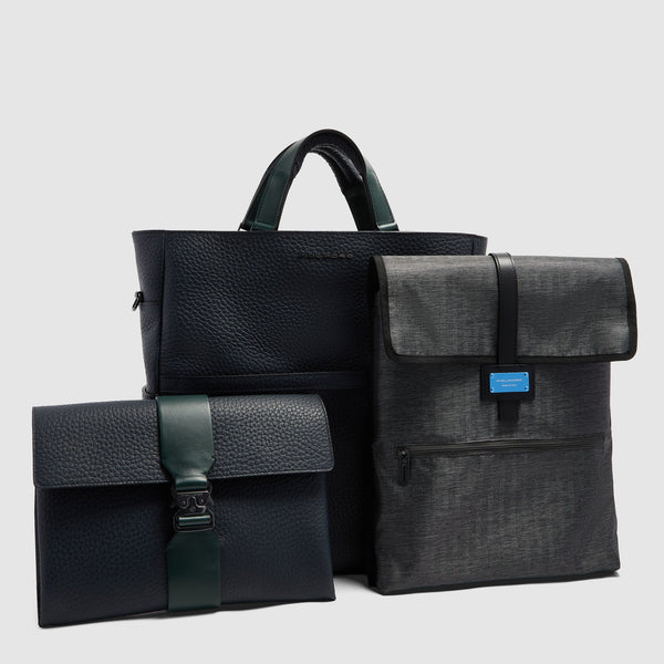 Leather Tote Backpack with Removable Laptop Sleeve - 7