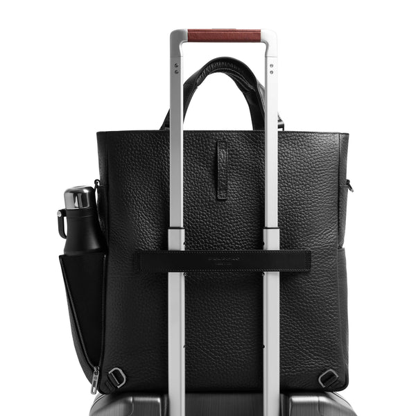 Leather Tote Backpack with Removable Laptop Sleeve - 3