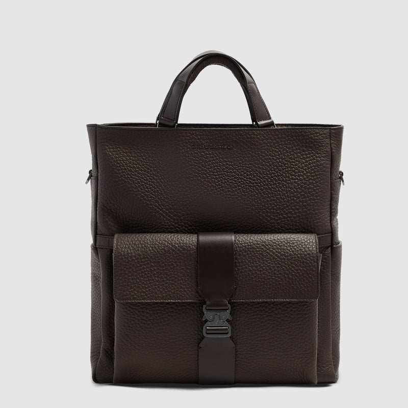 Leather Tote Backpack with Removable Laptop Sleeve