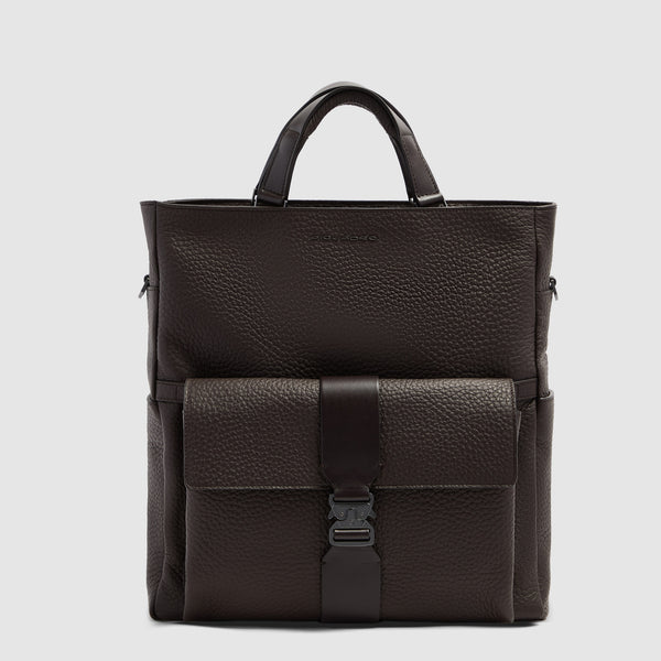 Leather Tote Backpack with Removable Laptop Sleeve - 1