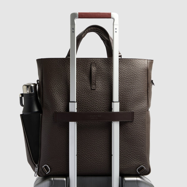 Leather Tote Backpack with Removable Laptop Sleeve - 3