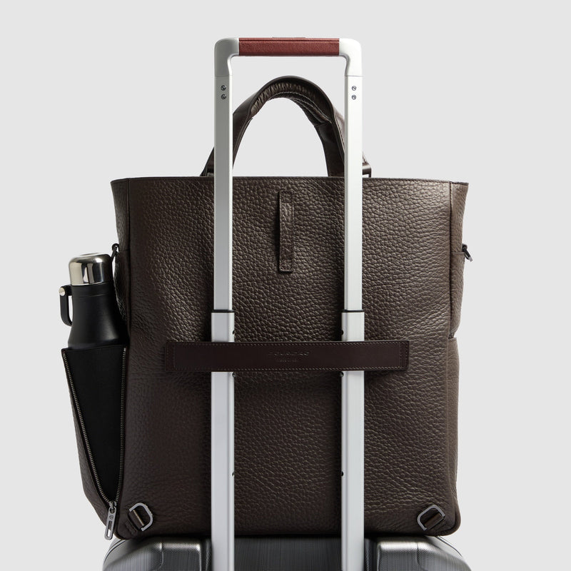 Leather Tote Backpack with Removable Laptop Sleeve