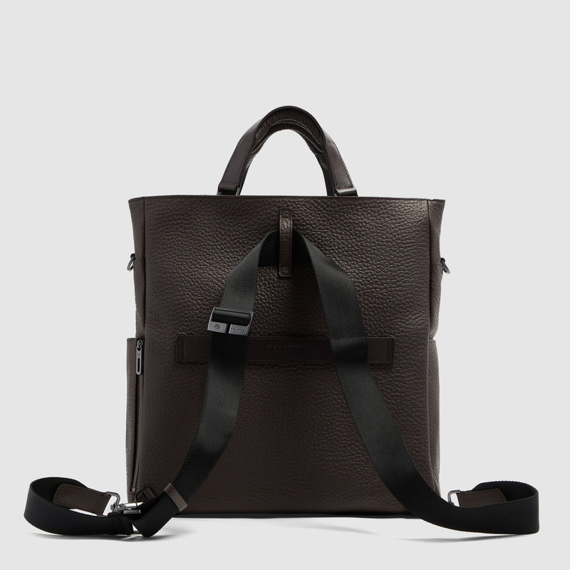 Leather Tote Backpack with Removable Laptop Sleeve