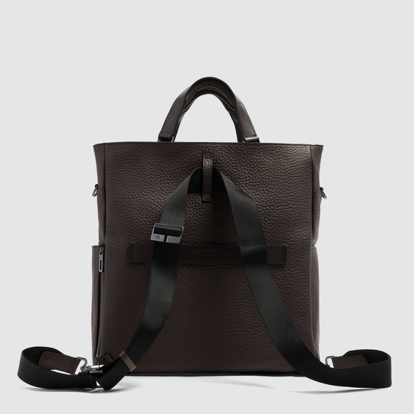 Leather Tote Backpack with Removable Laptop Sleeve - 4