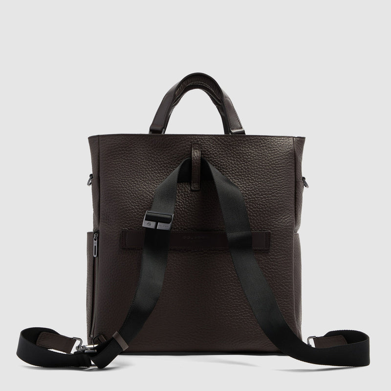 Leather Tote Backpack with Removable Laptop Sleeve