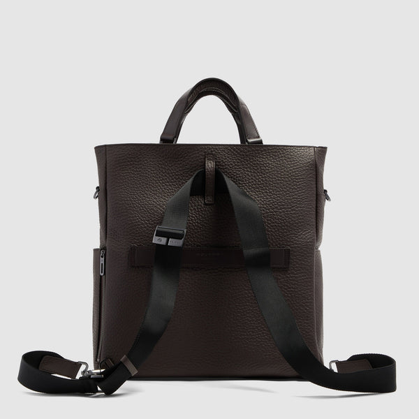 Leather Tote Backpack with Removable Laptop Sleeve - 4