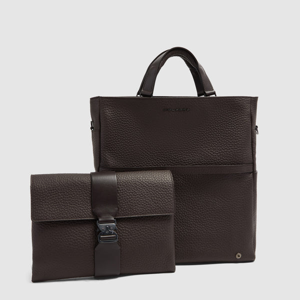 Leather Tote Backpack with Removable Laptop Sleeve - 6