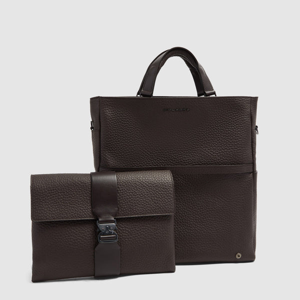 Leather Tote Backpack with Removable Laptop Sleeve - 6
