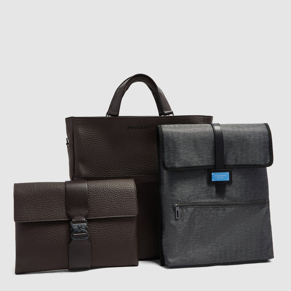 Leather Tote Backpack with Removable Laptop Sleeve - 7