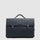 Men's Leather Briefcase with Trolley Strap
