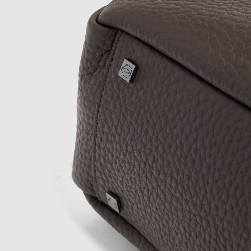 Men's Leather Briefcase with Trolley Strap