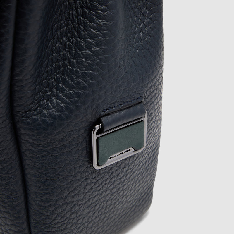 Men's Leather Briefcase with Trolley Strap