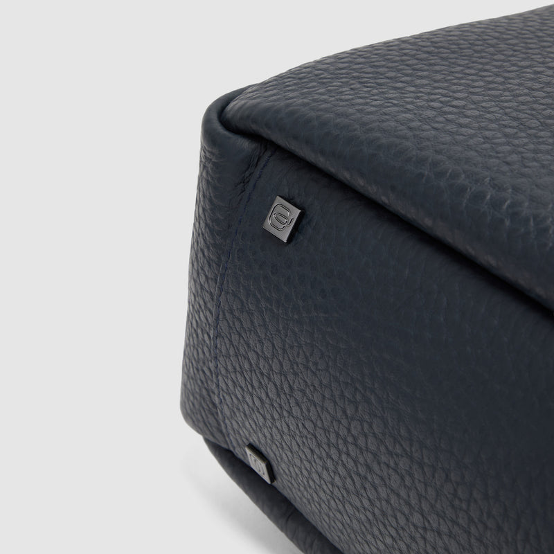 Men's Leather Briefcase with Trolley Strap